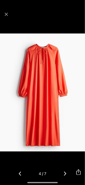 xs Beden H&M Limited Edition Mercan Uzun Elbise