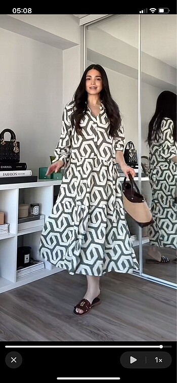 H&M Yeşil Viskoz Elbise S