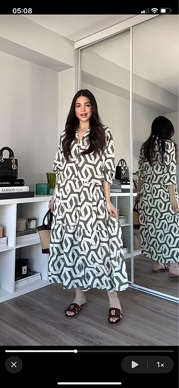 H&M H&M Yeşil Viskoz Elbise S