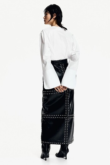 m Beden beyaz Renk H&M EDİTİON Loose Fit Smokin Gömlek M