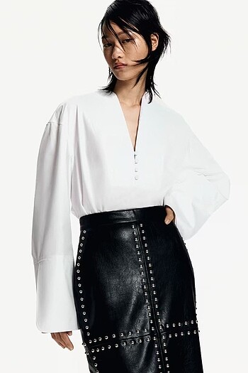 H&M EDİTİON Loose Fit Smokin Gömlek M
