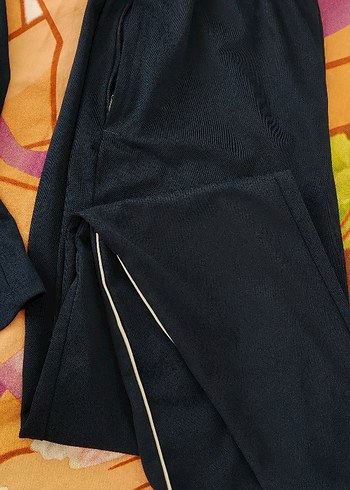 36 Beden Kadın laci ve beyaz şeritli Fermuarlı Sweatshirt ve Eşofman Tkmı