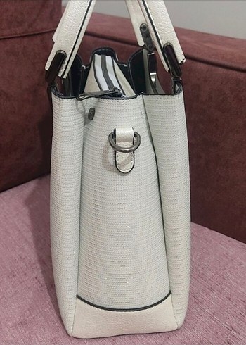 Beden Simli yeni gibidir Beyaz Minimalist Kadın Çanta
