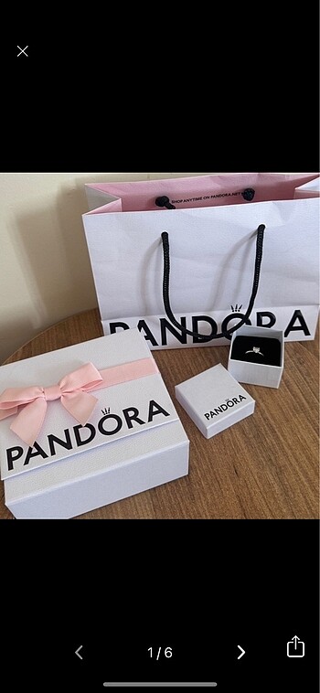 Pandora ışıltılı kalp tektaş yüzük