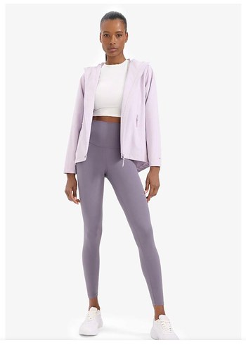 Pastel Mor Uzun Kollu Kadın Spor Üstü - Görsel 2