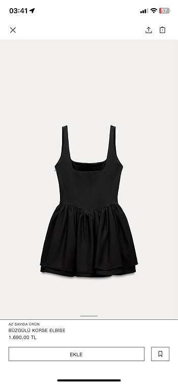 Zara siyah elbise