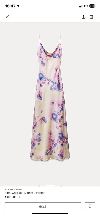 Zara Zara saten elbise