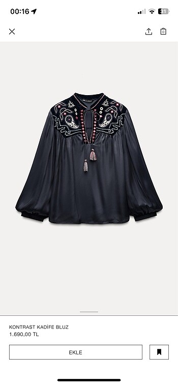 Zara saten bluz