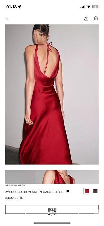 Zara Zara saten elbise