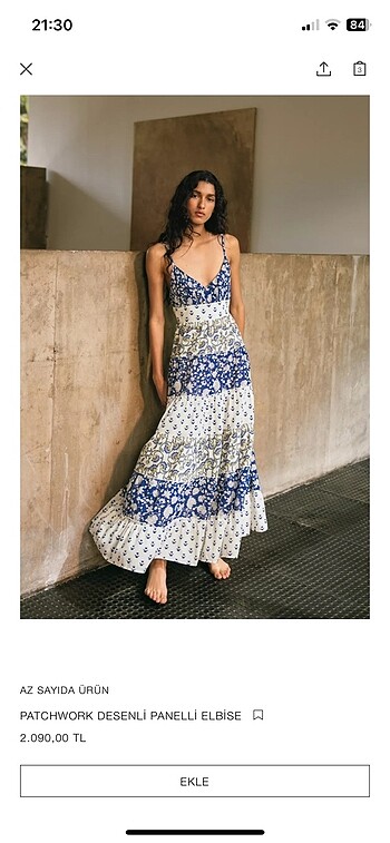Zara desenli elbise