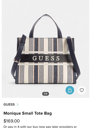 Guess Monique Cizgili Tote Canta