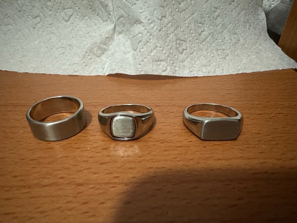 Gri Minimalist Erkek Yüzük Seti H&M marka - Görsel 3