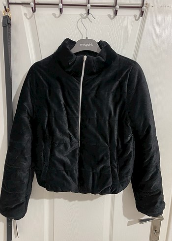 Siyah kadife Kadın Mont - Görsel 3