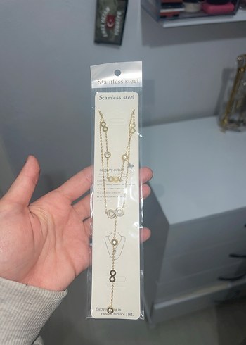 Zincir Detaylı Minimalist Kadın Takı Seti - Görsel 3