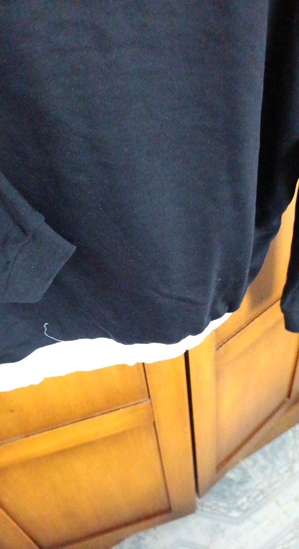 Siyah-Beyaz Kapüşonlu Sweatshirt L beden - Görsel 4