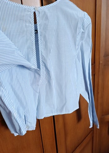 Nakışlı Mavi saten Bohem Kadın Gömlekaddax Lbeden - Görsel 5