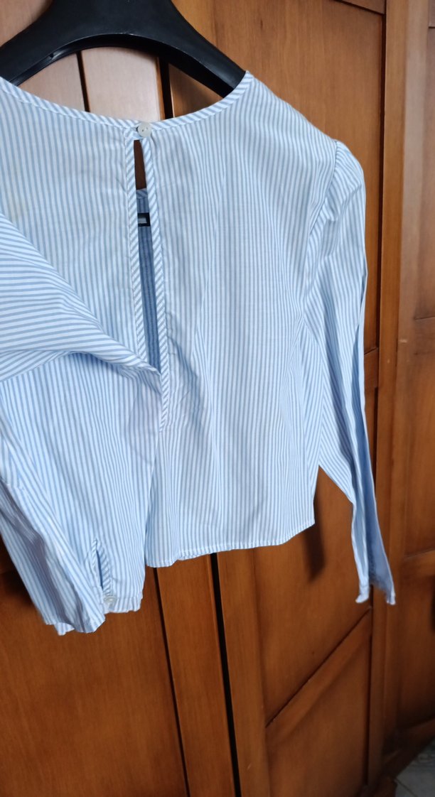 Nakışlı Mavi saten Bohem Kadın Gömlekaddax Lbeden - Görsel 5