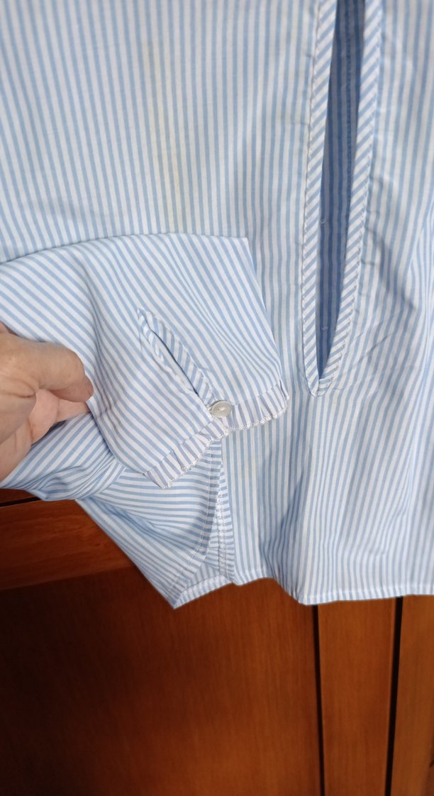 Nakışlı Mavi saten Bohem Kadın Gömlekaddax Lbeden - Görsel 4