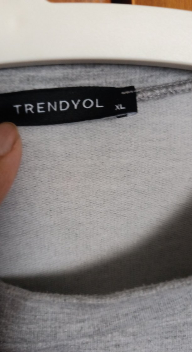 Gri Kadın Uzun Kollu Salaş Sweatshirt L beden - Görsel 3