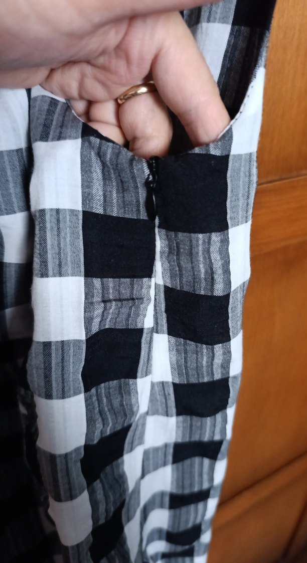 Gri Kareli Askılı Kumaş Tulum Trendyol 38beden - Görsel 3