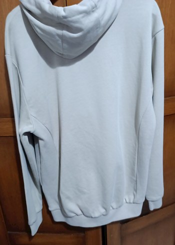 Baskılı nisex Sweatshirt Kapüşonlu L beden krem - Görsel 5