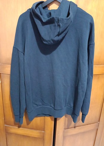 Kapüşonlu Baskılı siyah Sweatshirt sbeden - Görsel 3