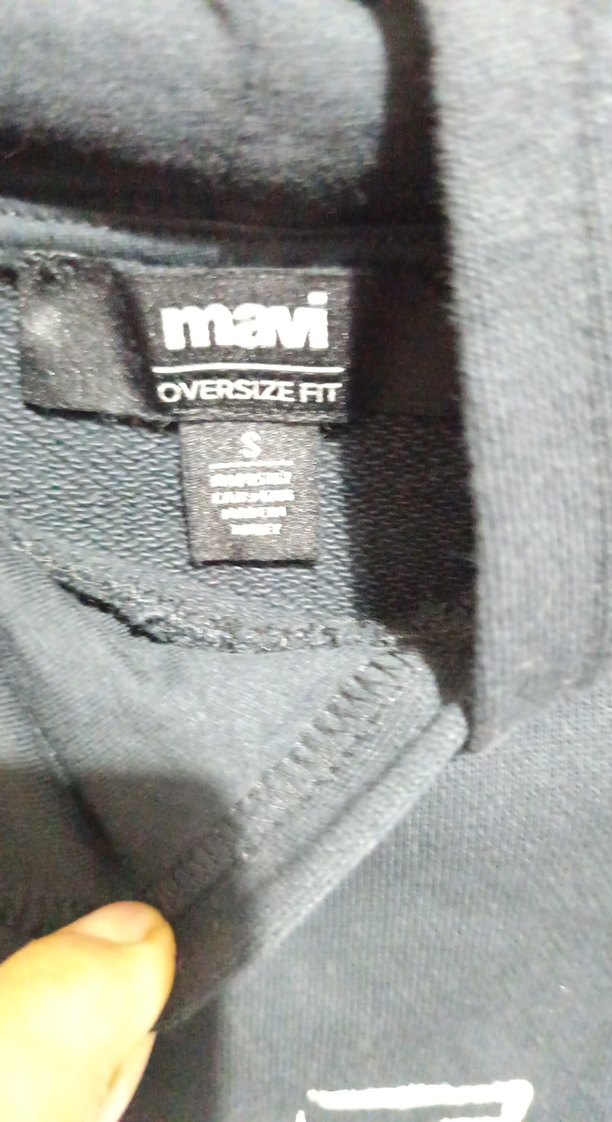 Kapüşonlu Baskılı siyah Sweatshirt sbeden - Görsel 2