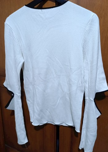 Uzun Kollu, Bisiklet Yaka, Beyaz Kadın Triko zara M beden - Görsel 3