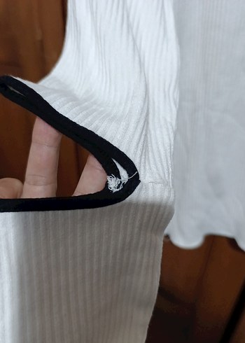 Uzun Kollu, Bisiklet Yaka, Beyaz Kadın Triko zara M beden - Görsel 4