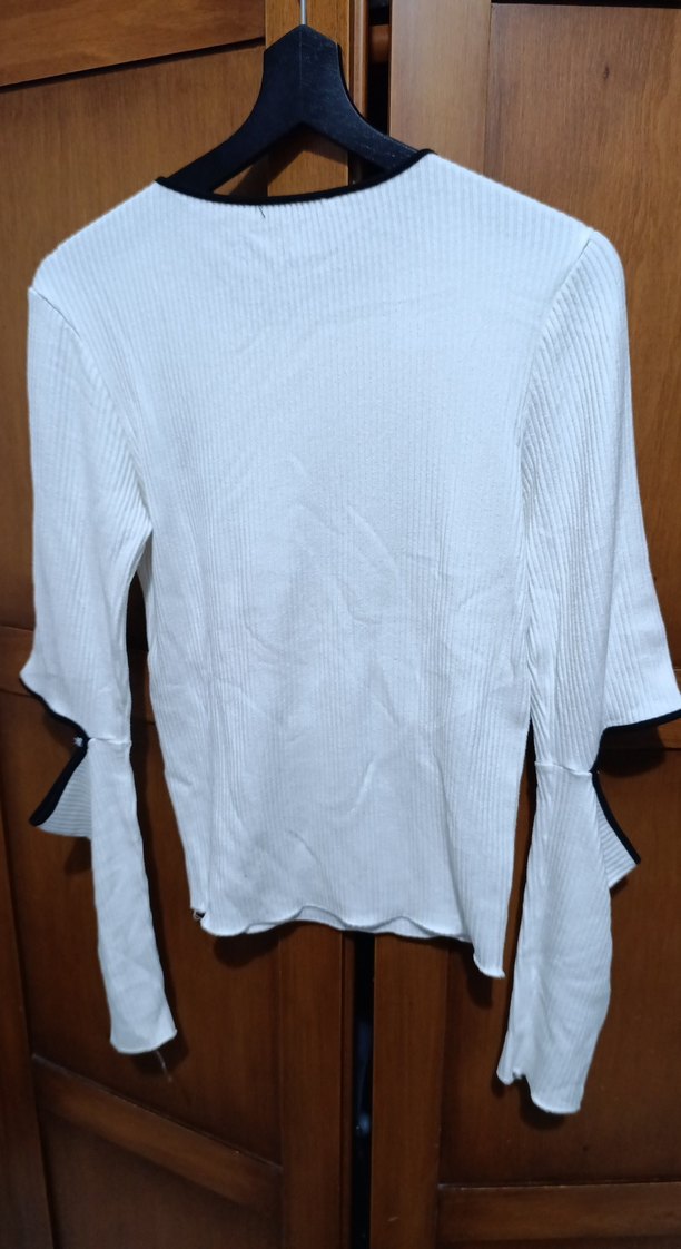 Uzun Kollu, Bisiklet Yaka, Beyaz Kadın Triko zara M beden - Görsel 3