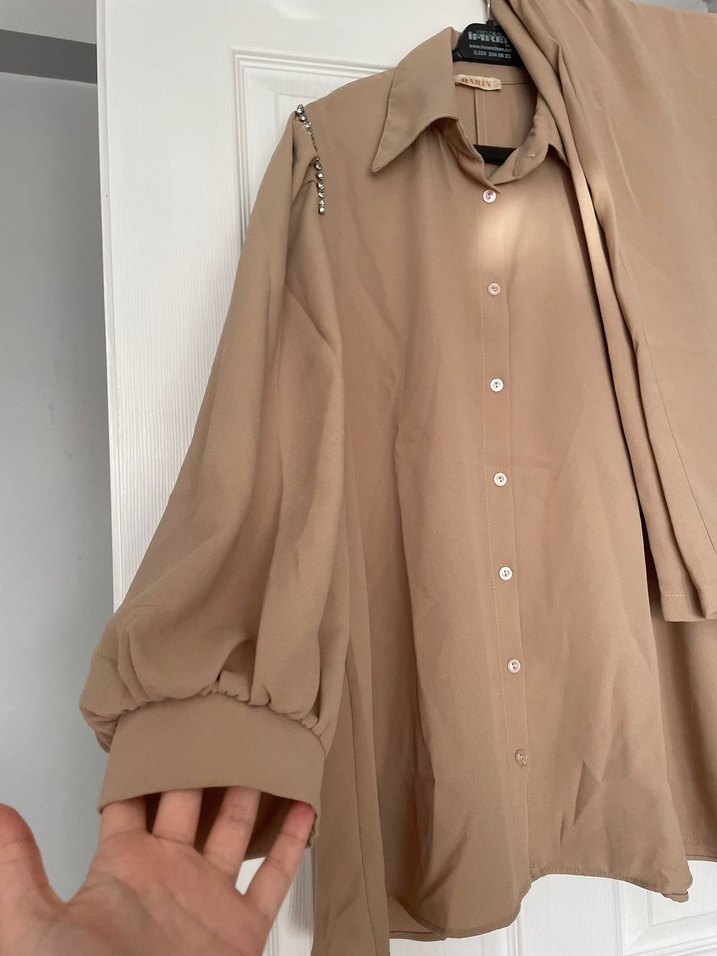 Bej Düğmeli ikili takım 2 beden - Görsel 3