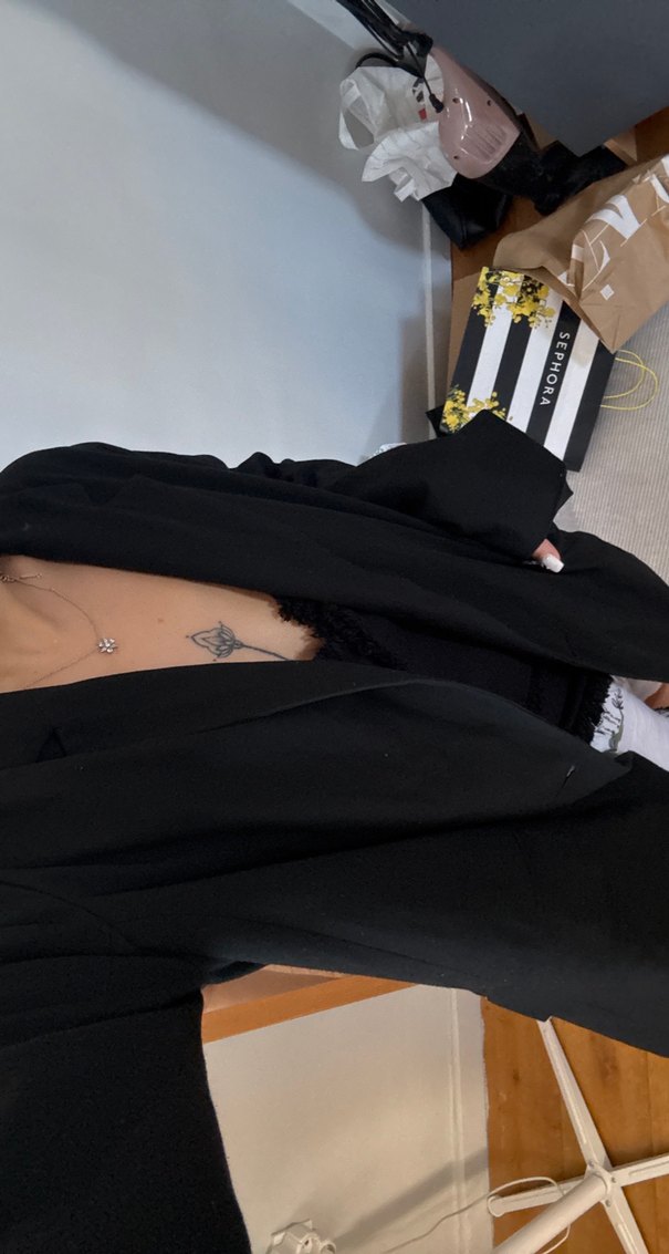 Siyah, Uzun Kollu, blazer ceket - Görsel 2