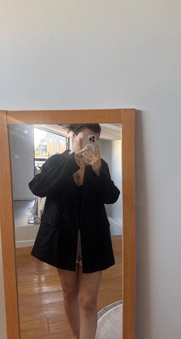 Siyah, Uzun Kollu, blazer ceket - Görsel 4