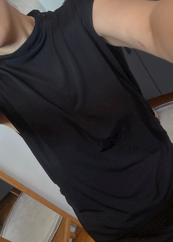 Siyah Yüksek Yakalı Midi Elbise - Görsel 3