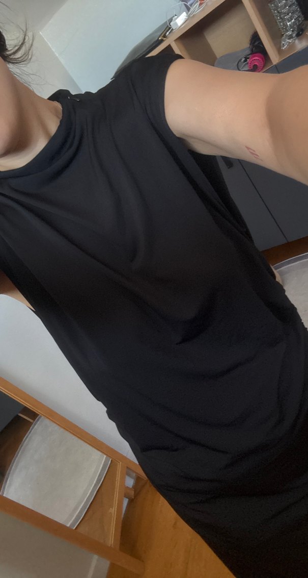 Siyah Yüksek Yakalı Midi Elbise - Görsel 3