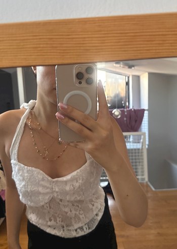 Dantel Detaylı Beyaz Straplez Büstiyer - Görsel 3