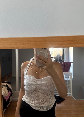 Dantel Detaylı Beyaz Straplez Büstiyer - Görsel 2