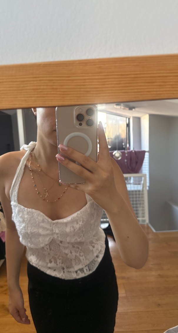 Dantel Detaylı Beyaz Straplez Büstiyer - Görsel 3