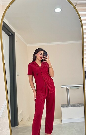 s Beden bordo Renk Vs pijama takımı