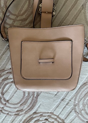 Bej Deri Görünümlü Kadın Çanta - Görsel 4