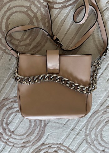 Bej Deri Görünümlü Kadın Çanta - Görsel 6