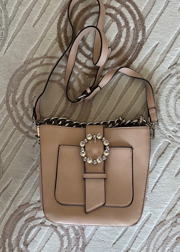 Bej Deri Görünümlü Kadın Çanta - Görsel 2