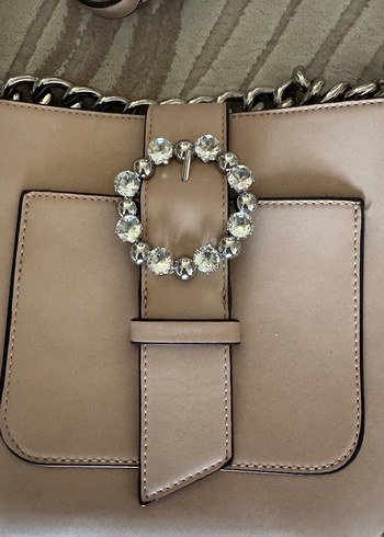 Bej Deri Görünümlü Kadın Çanta - Görsel 3