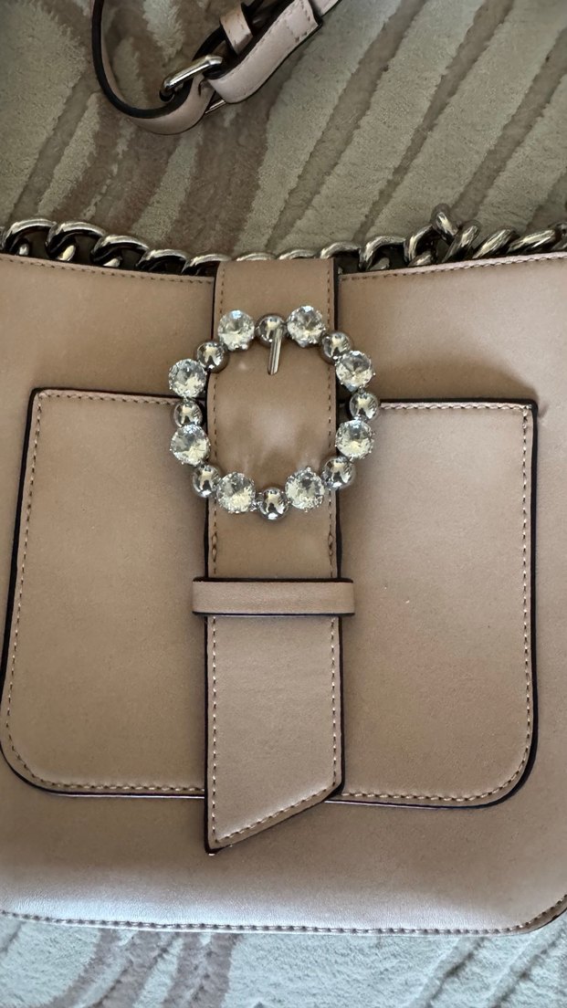 Bej Deri Görünümlü Kadın Çanta - Görsel 3