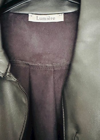 Kadın Siyah Suni Deri Uzun Trençkot - Görsel 2