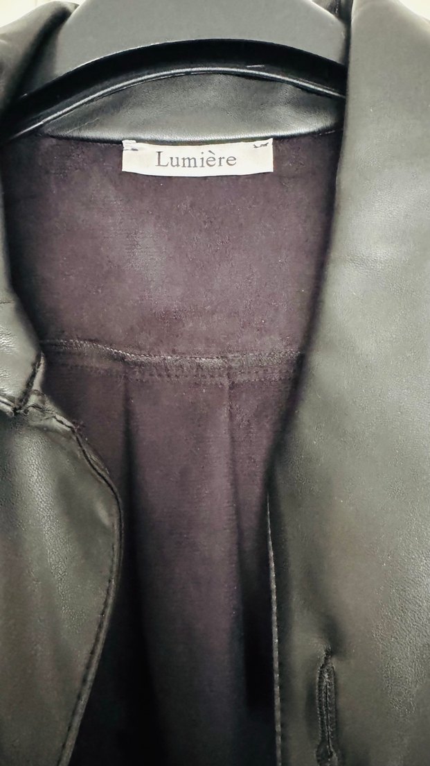 Kadın Siyah Suni Deri Uzun Trençkot - Görsel 2