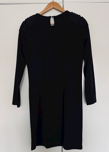 Uzun Kollu Siyah Midi Elbise - Görsel 4