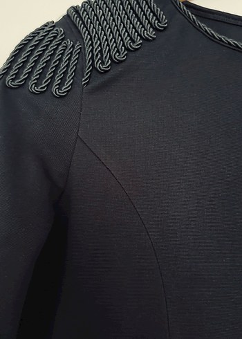 Uzun Kollu Siyah Midi Elbise - Görsel 2