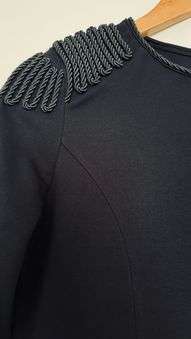 Uzun Kollu Siyah Midi Elbise - Görsel 2