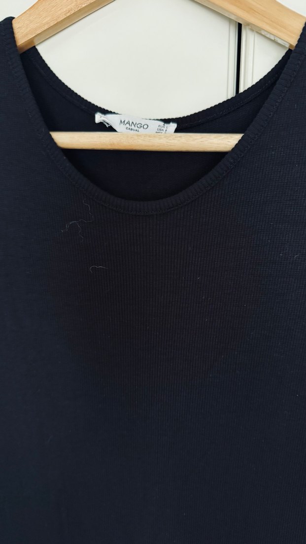 Siyah Yuvarlak Yakalı Uzun Kadın Elbise - Görsel 2